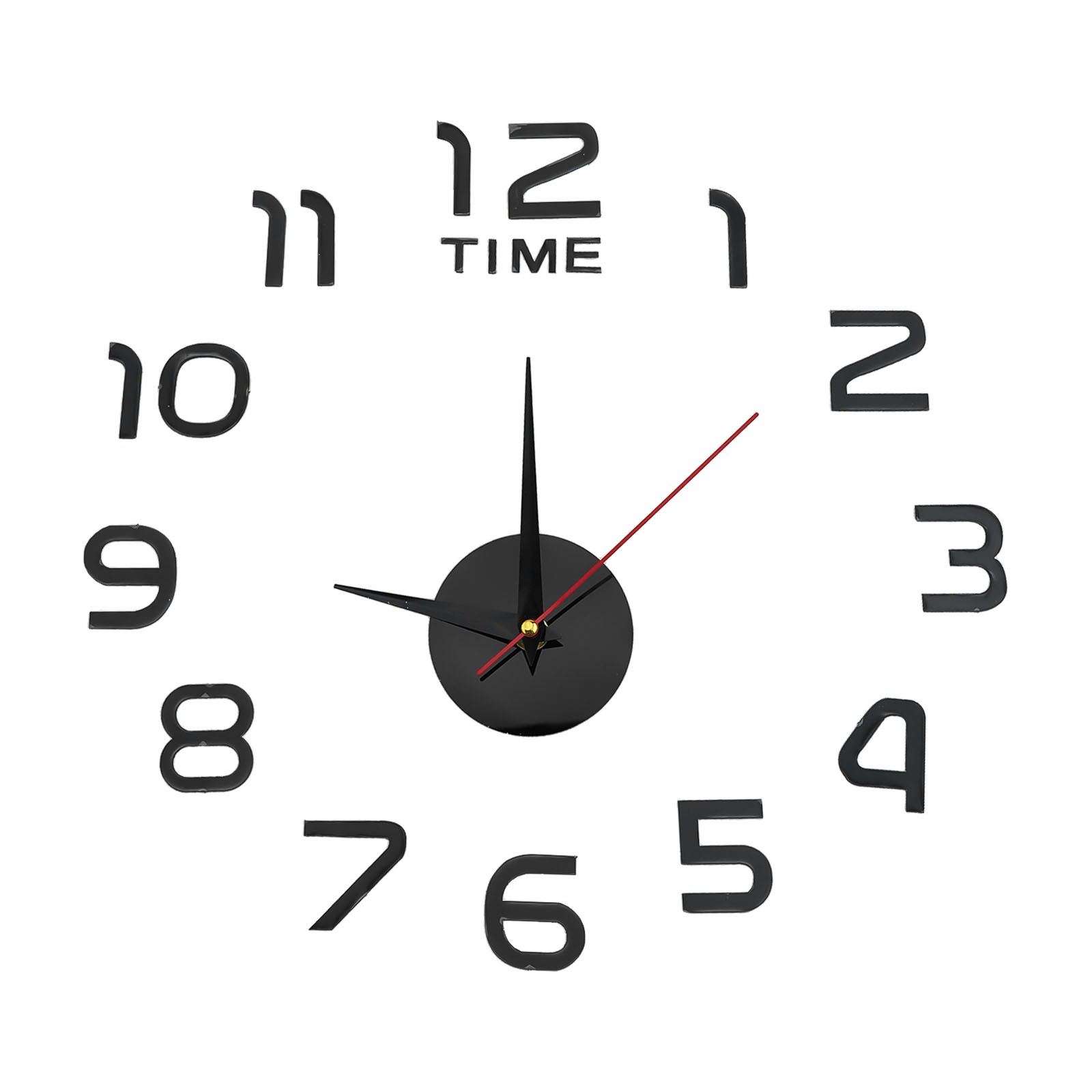 3D Wall Clock 40cm Diameter Modern DIY Sticker Design for Bedroom Dining Room