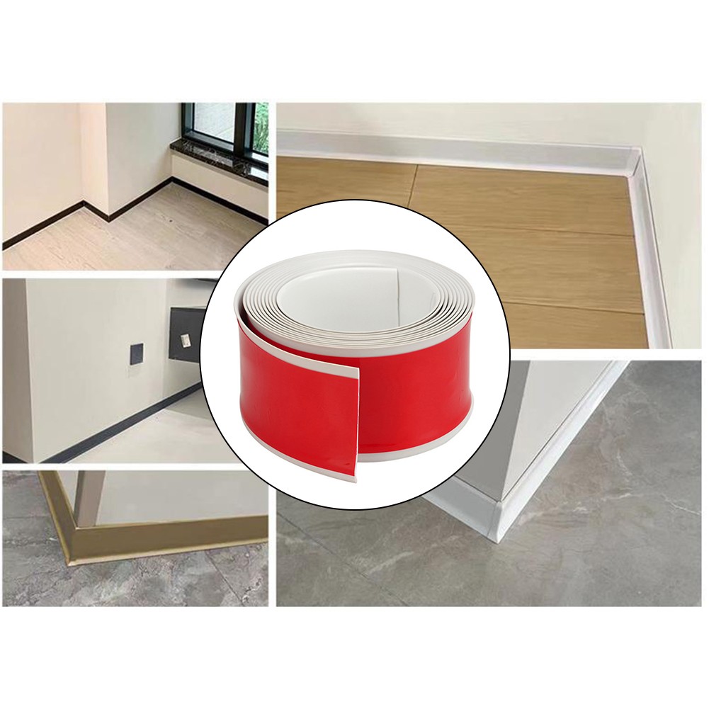 Customizable Length Flexible Baseboard Trim 5m PVC with Adhesive Support