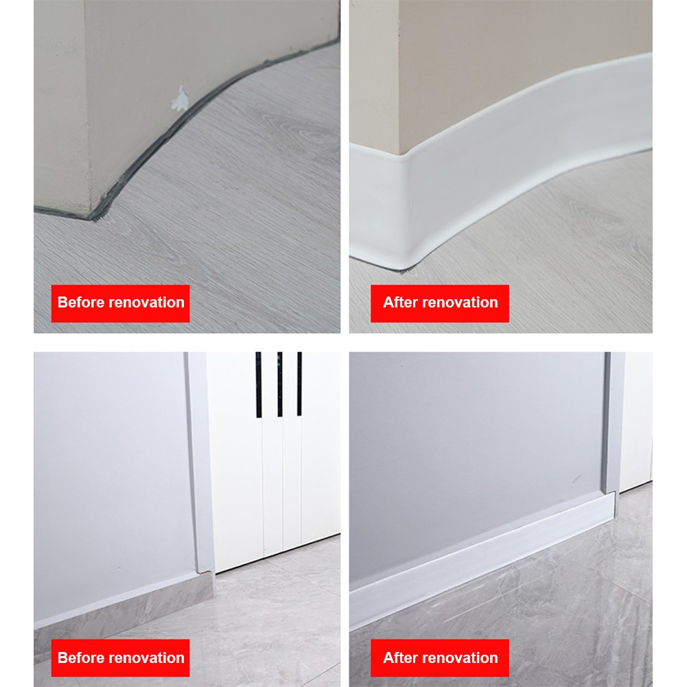 Customizable Length Flexible Baseboard Trim 5m PVC with Adhesive Support