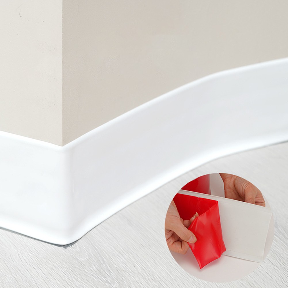 Customizable Length Flexible Baseboard Trim 5m PVC with Adhesive Support