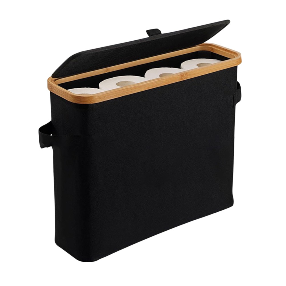 Kompakter Toilettenpapierhalter Korb mit Deckel für effiziente Badezimmernutzun - Bild 15 von 15