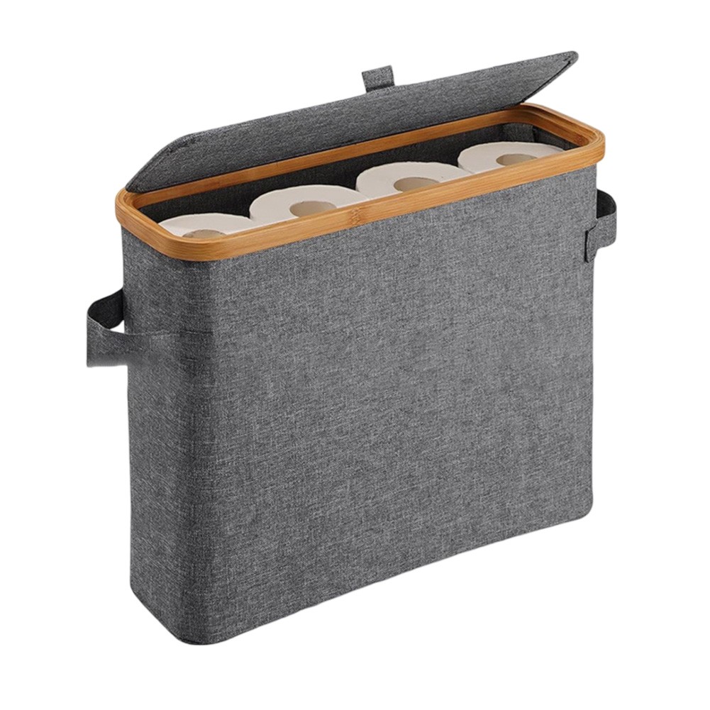 Kompakter Toilettenpapierhalter Korb mit Deckel für effiziente Badezimmernutzun - Bild 14 von 15