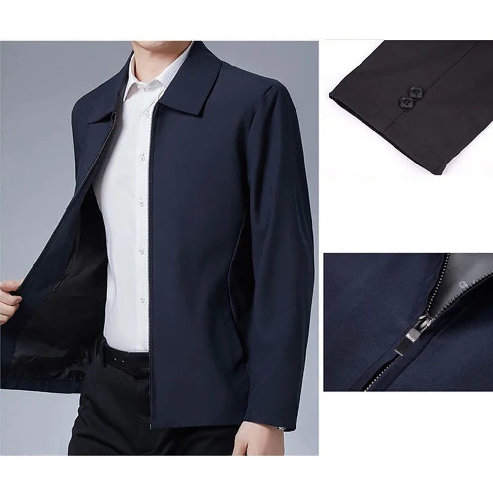 Spring Autumn Lapel Jackets for Men Ideal for Casual Business Activities - Picture 16 of 53