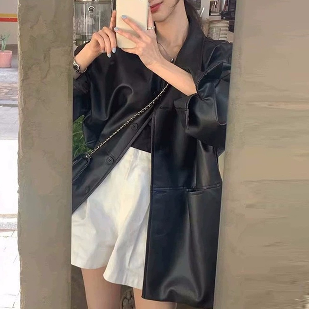 Casual Style PU Leather Jackets for Women in Spring and Autumn Weather - Picture 21 of 67
