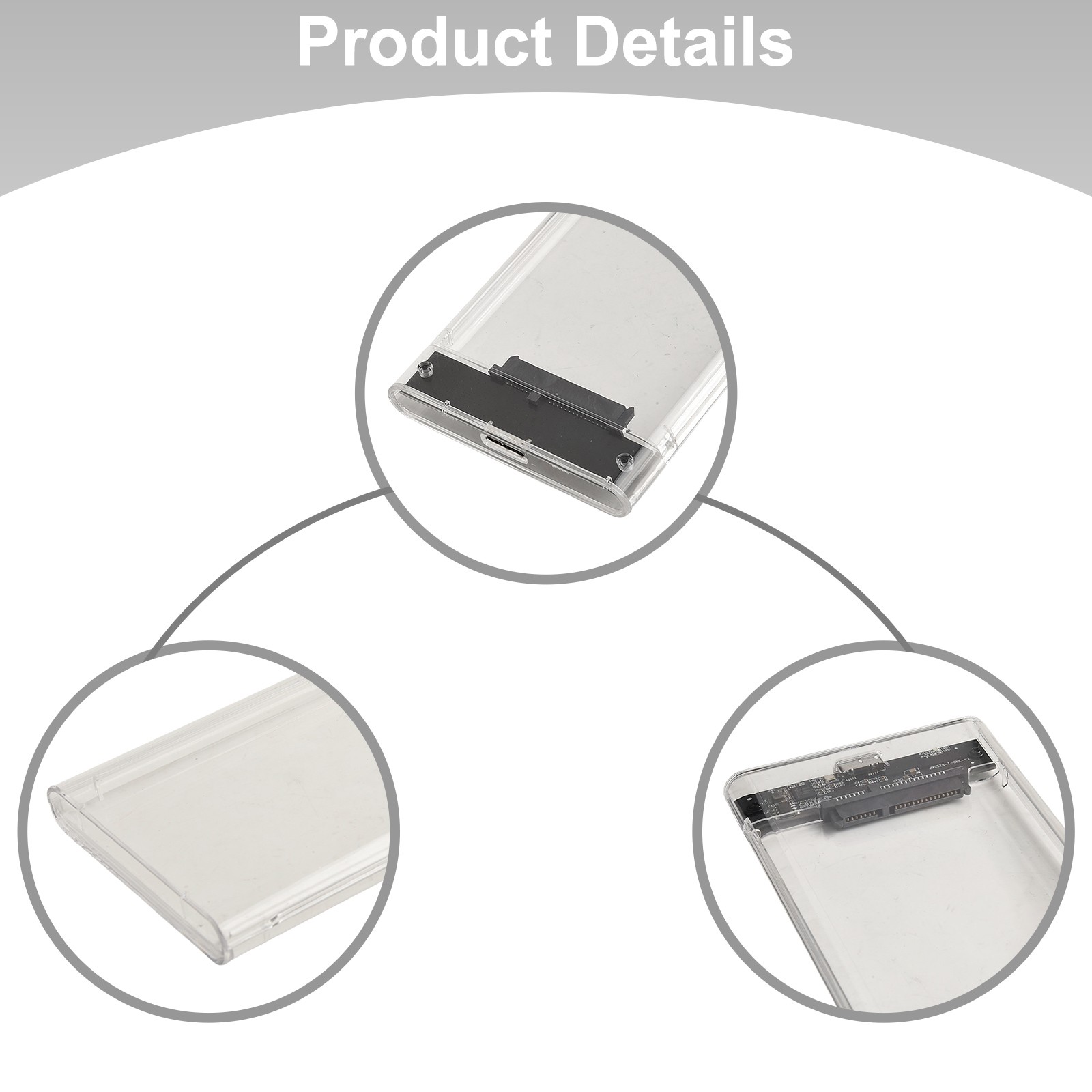 White and Grey USB 3 0Type C 2 5 inch For SATA SSD External Hard Drive Box