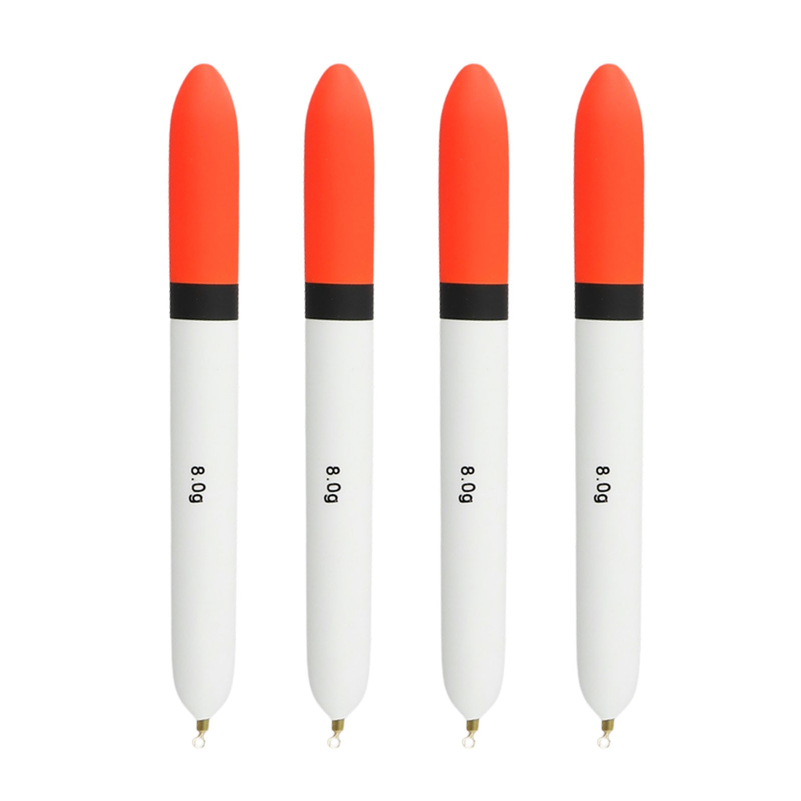 Flotteurs de vente en gros pêche sensibles 8g 14pcs avec pointe orange vif pour visibilité