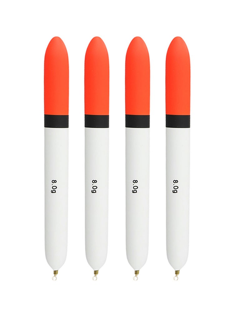Flotteurs de pêche sensibles 8g 14pcs avec pointe tendance orange vif pour visibilité