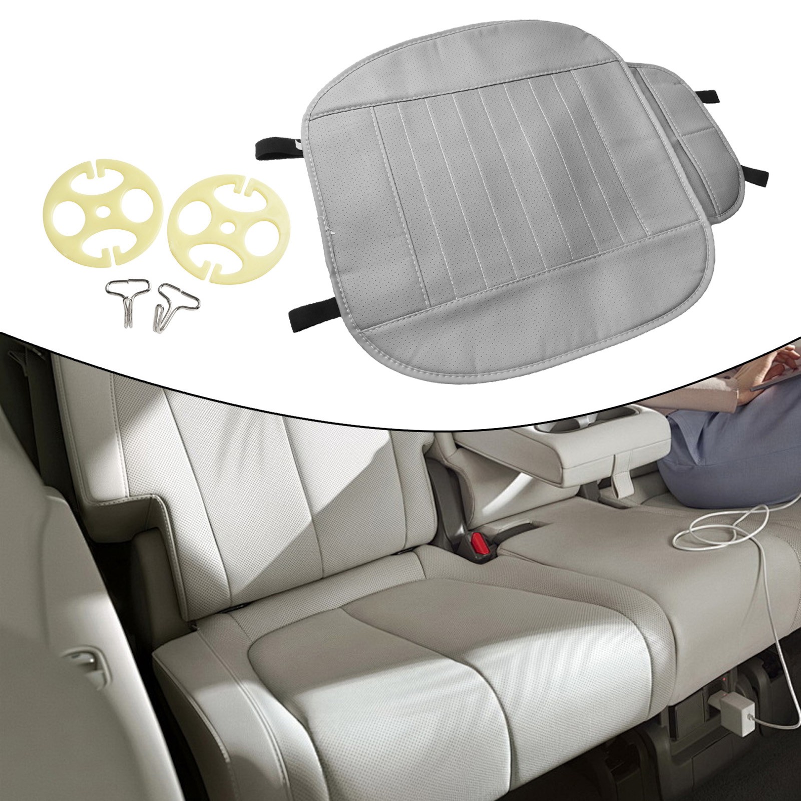 Auto Anteriore Sedile Cover Traspirante Sedia Cuscino Universale Beige/Marrone/ - Picture 64 of 72