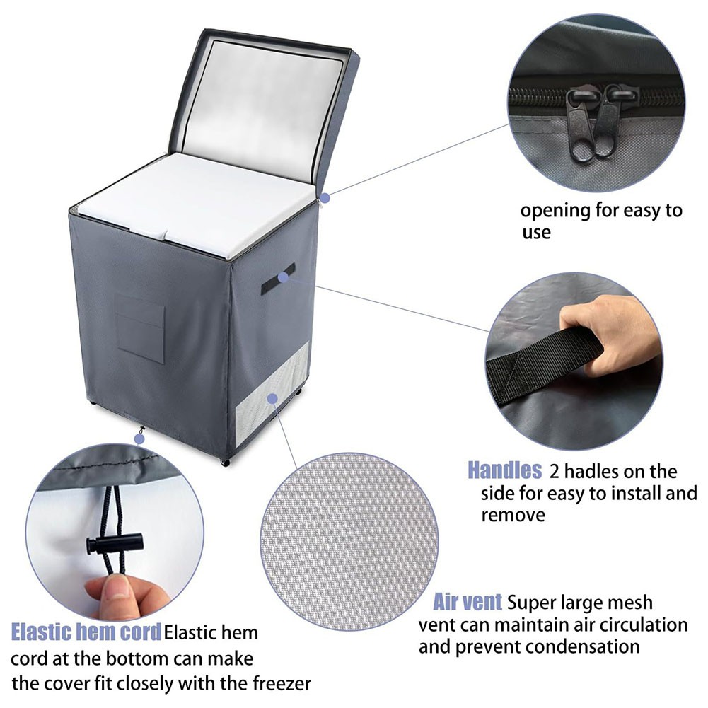 Chest Freezer Protective Cover with Double Opening Design Fits 7 0 Cu Ft - Picture 20 of 20