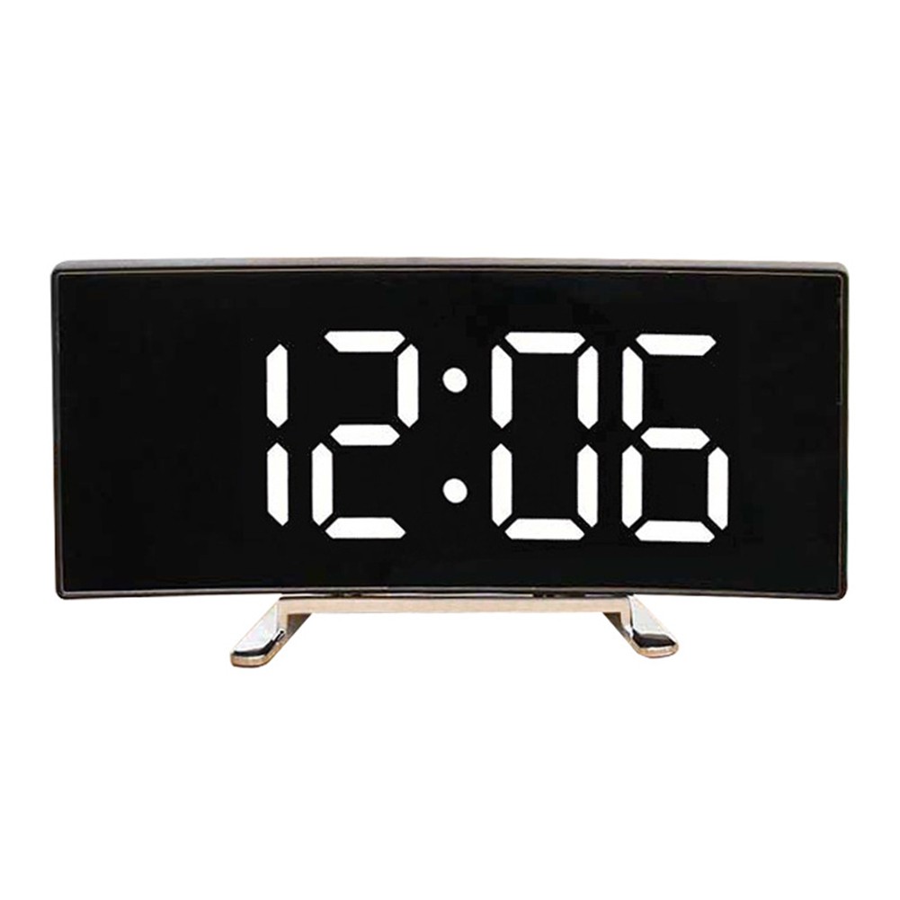 Curved LED Electronic Alarm Clock with Snooze Feature and Memory Function