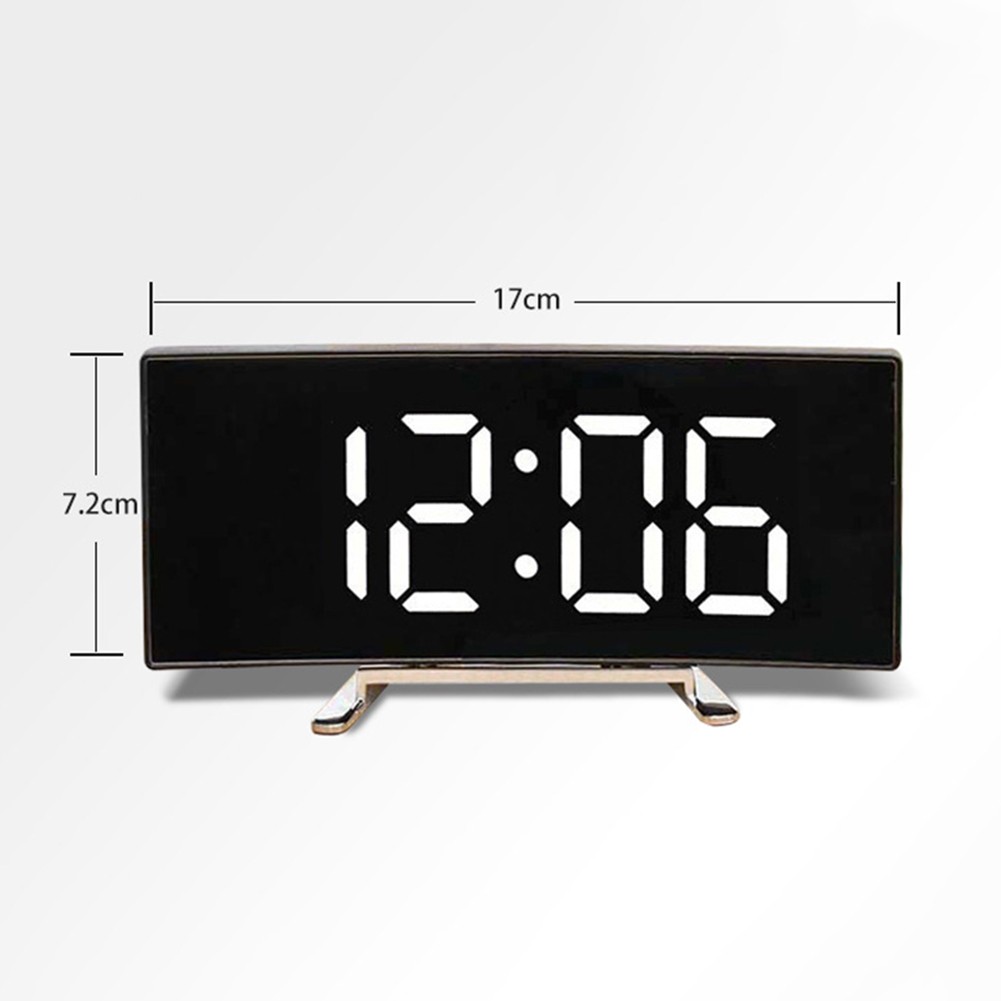 Curved LED Electronic Alarm Clock with Snooze Feature and Memory Function
