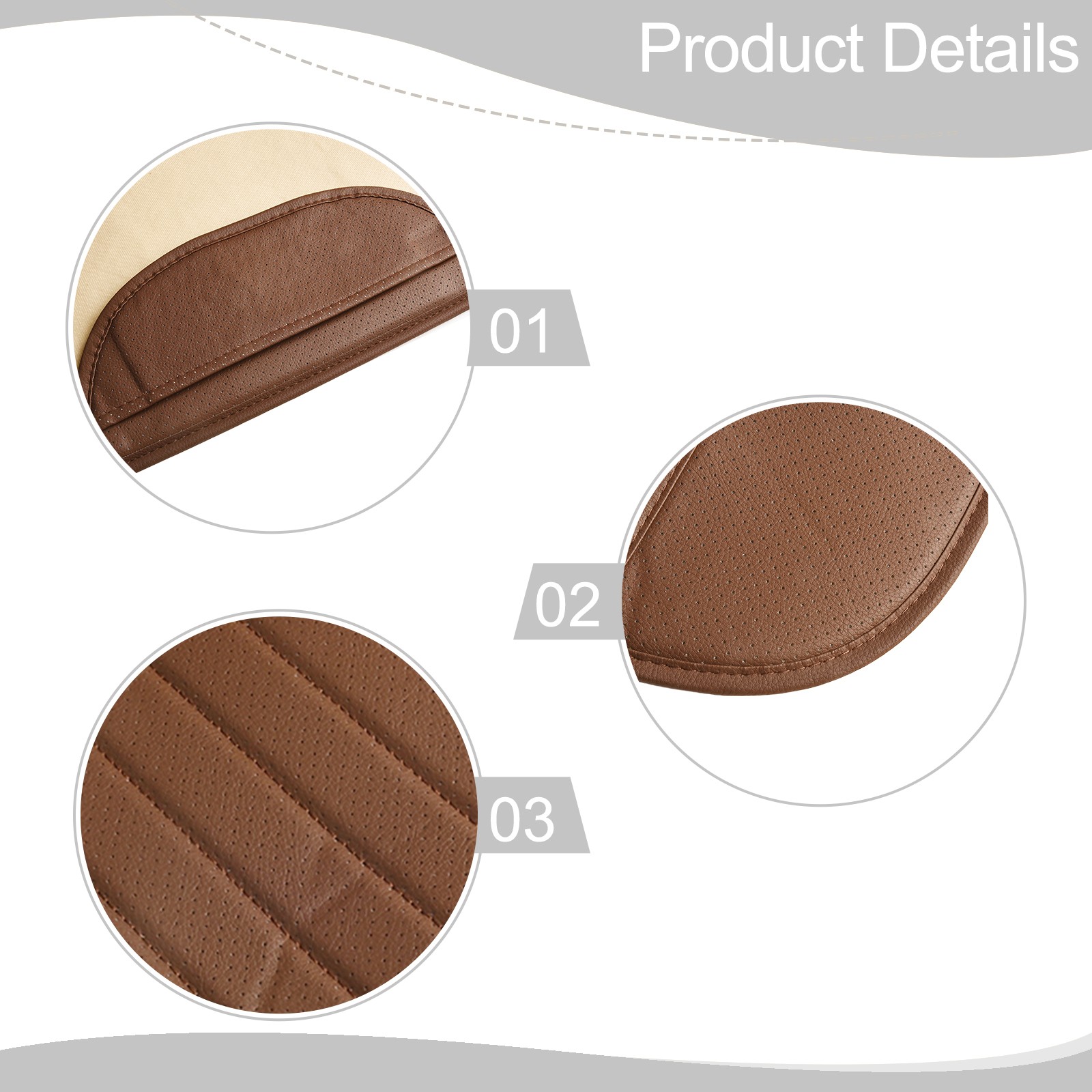 Auto Anteriore Sedile Cover Traspirante Sedia Cuscino Universale Beige/Marrone/ - Picture 39 of 72