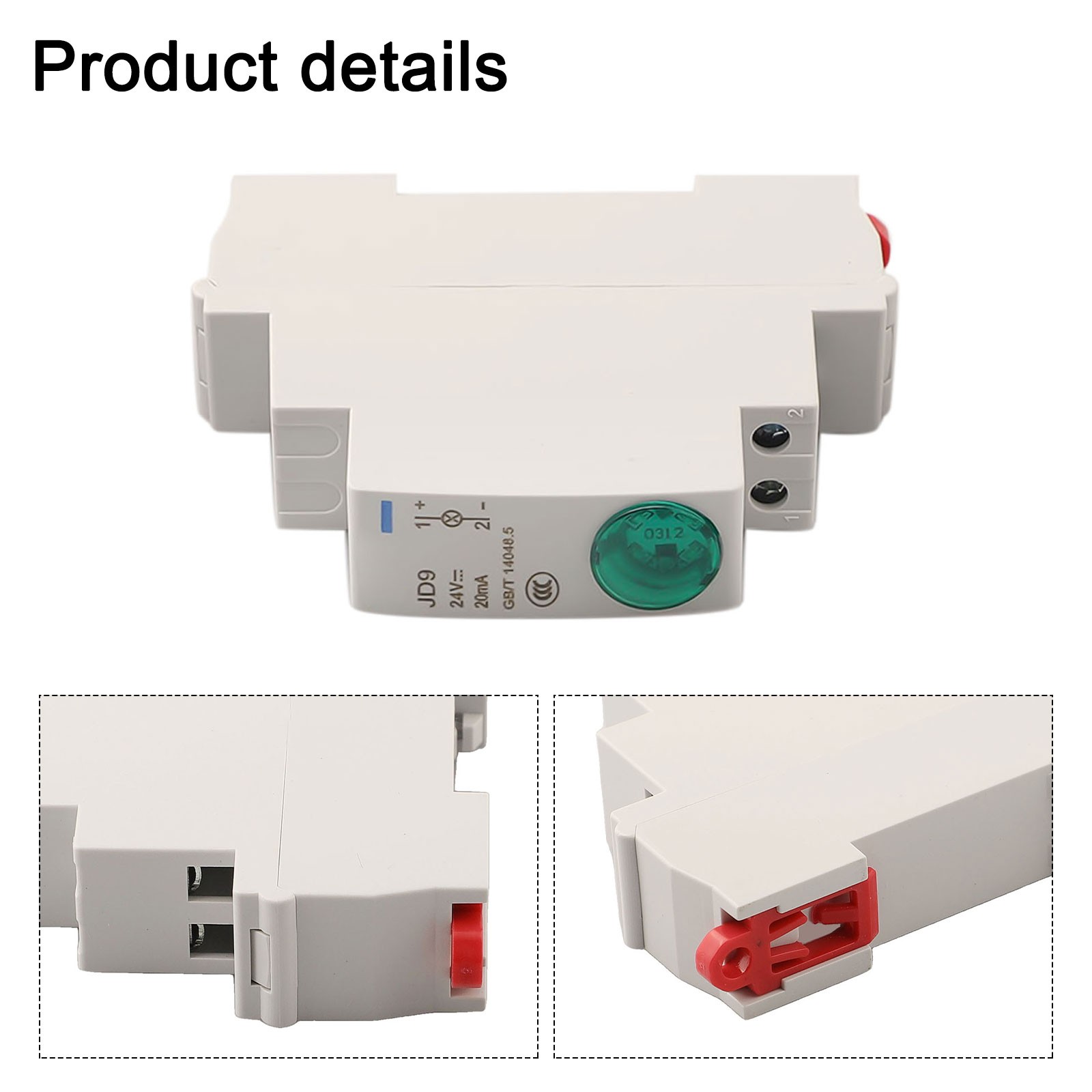LED Pilot Light Din Rail Mount LED Signal Lamp - 24V Green Indicator Light For Electrical Control Systems JD9 Indicator Lamp