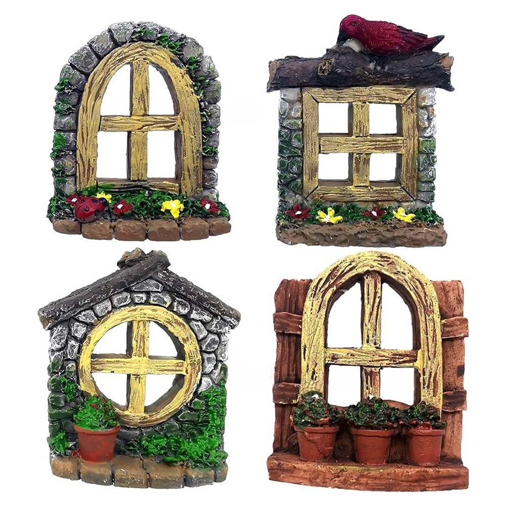 Crafted Elegance 4PCs of Unique Decorative Doors & Windows for Gardens - Picture 17 of 28