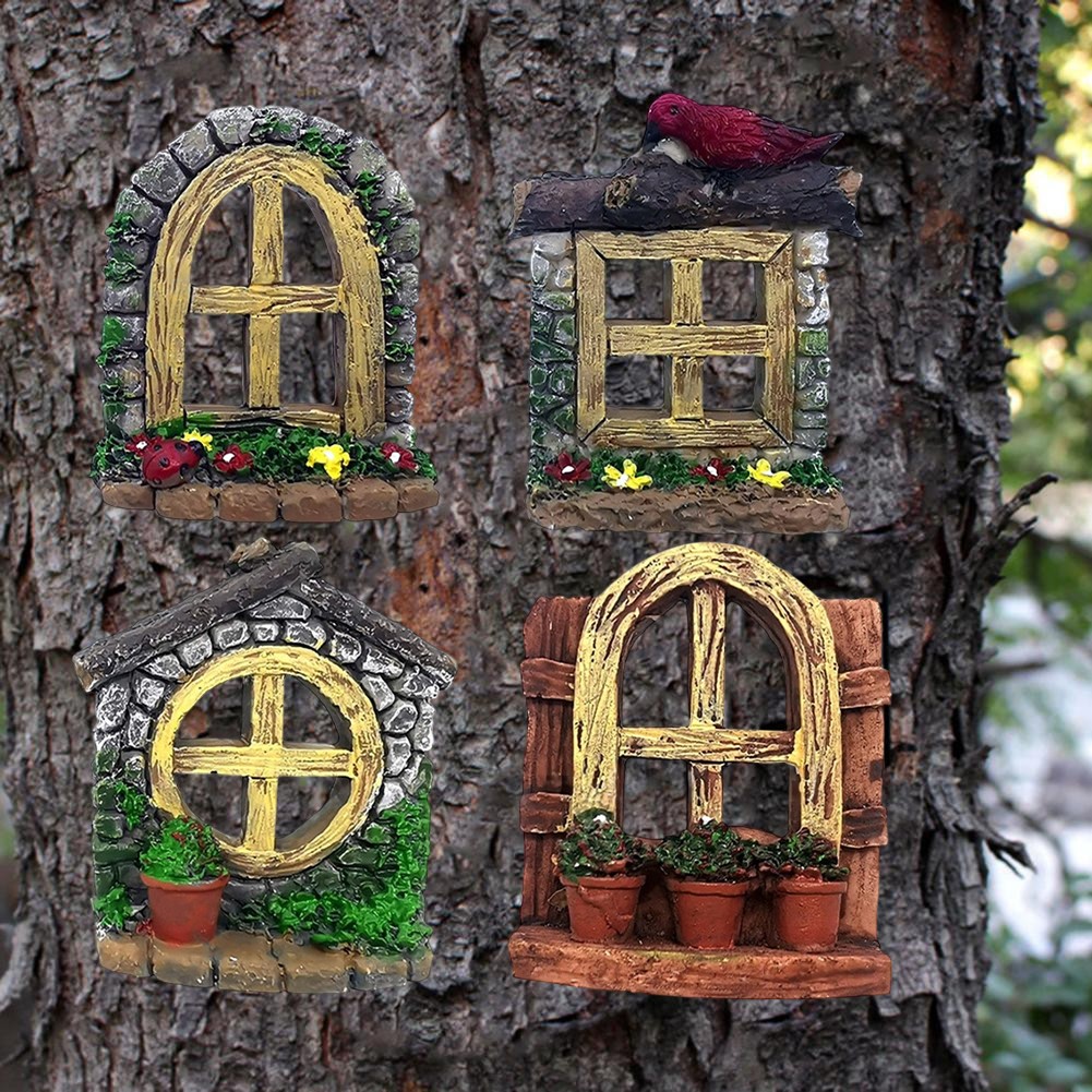 Crafted Elegance 4PCs of Unique Decorative Doors & Windows for Gardens - Picture 23 of 28