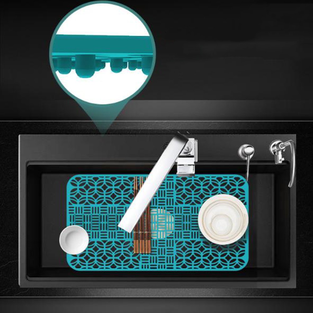 Spülmatte 66x35cm Silikon Antirutsch Küchenspüle und Trockenmatte - Bild 32 von 36