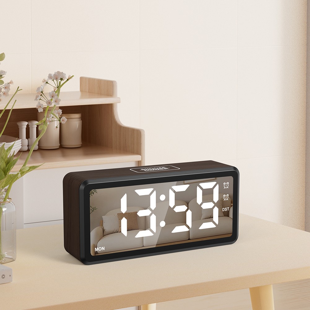 Sleek Compact Digital Alarm Clock Offering 5 Level Brightness Adjustment