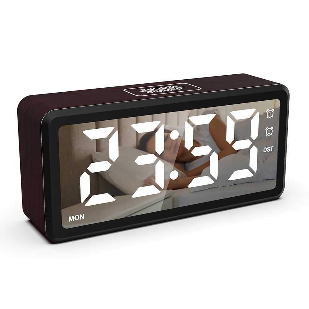 Sleek Compact Digital Alarm Clock Offering 5 Level Brightness Adjustment