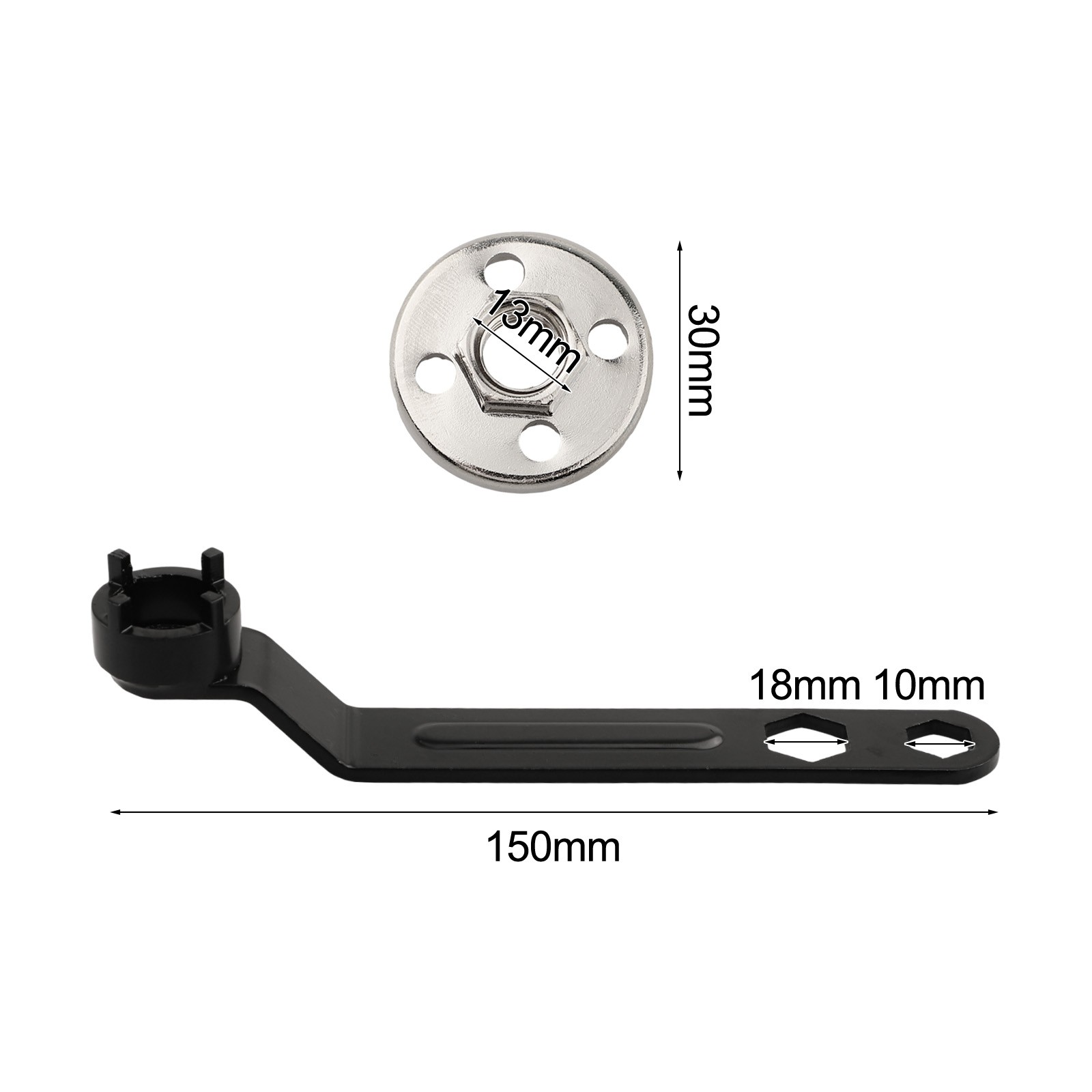 Convenient and Tight Fit Angle Grinder Four Claw Dual Purpose Wrench Set Key
