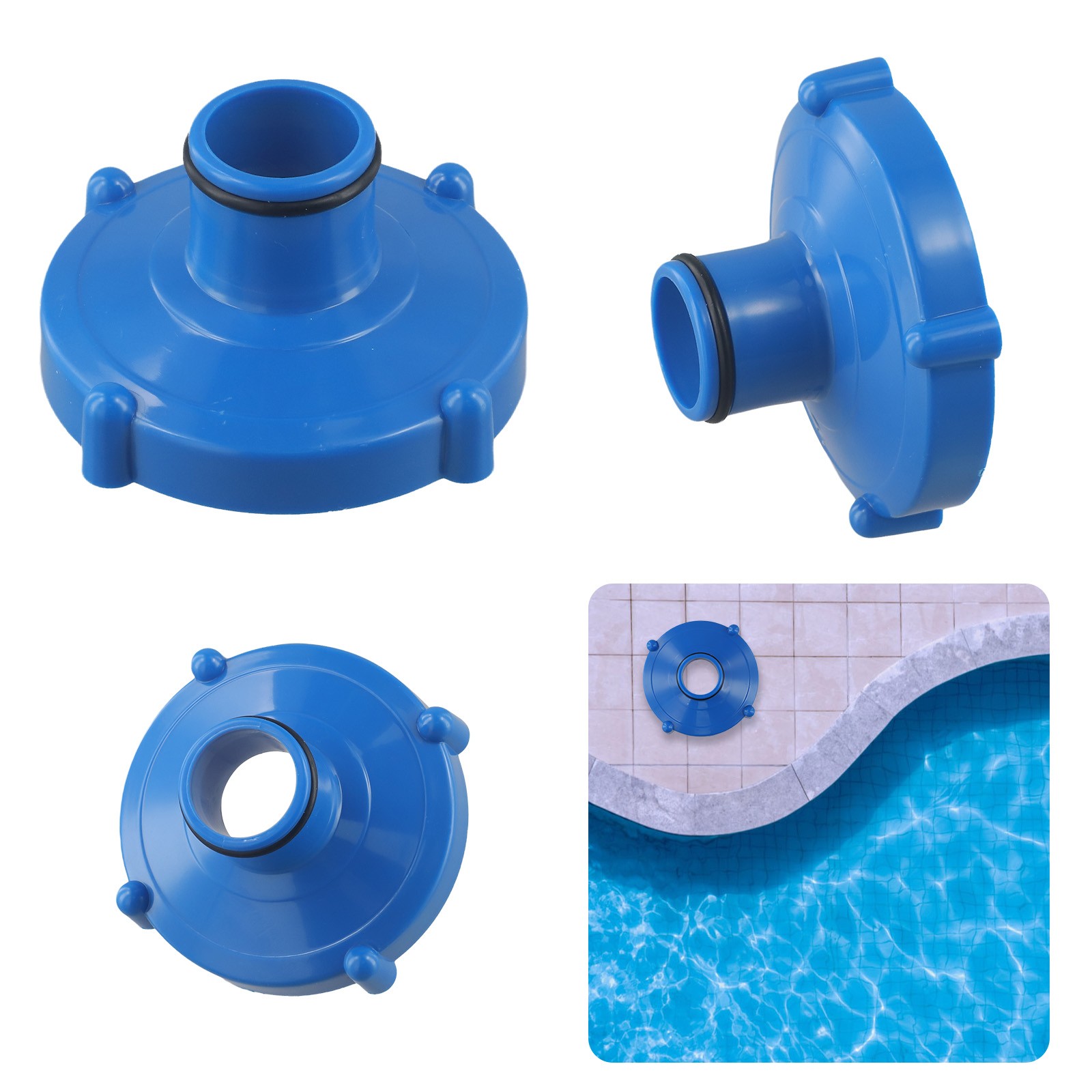 Optimal Connection PVC Blue Pool Hose Adapter Connector for Intex 9 5x9 5x5cm - Picture 25 of 41