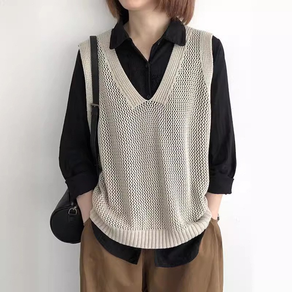 Sleek Womens Casual Tunic Length Knit Vest with Modern Design Features - Picture 13 of 27