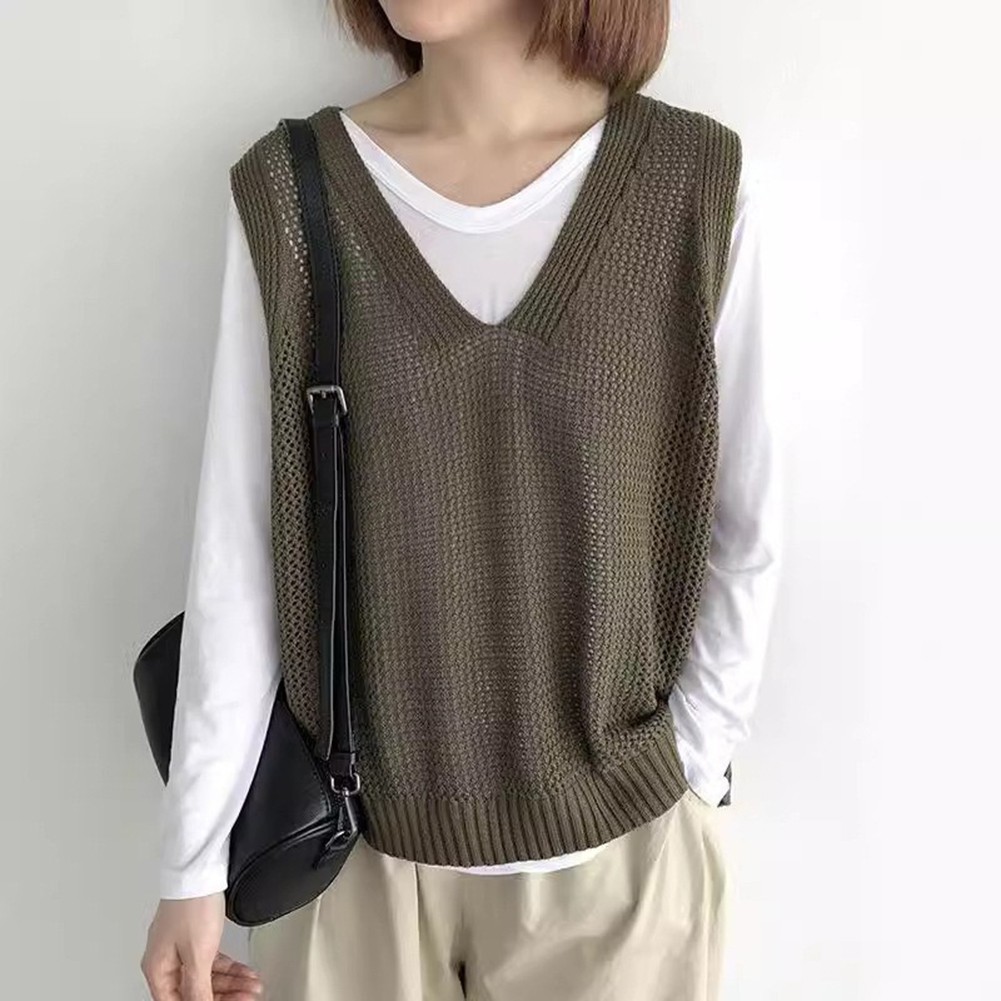 Sleek Womens Casual Tunic Length Knit Vest with Modern Design Features - Picture 20 of 27