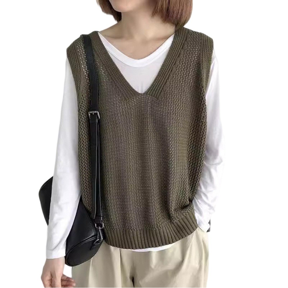 Sleek Womens Casual Tunic Length Knit Vest with Modern Design Features - Picture 23 of 27