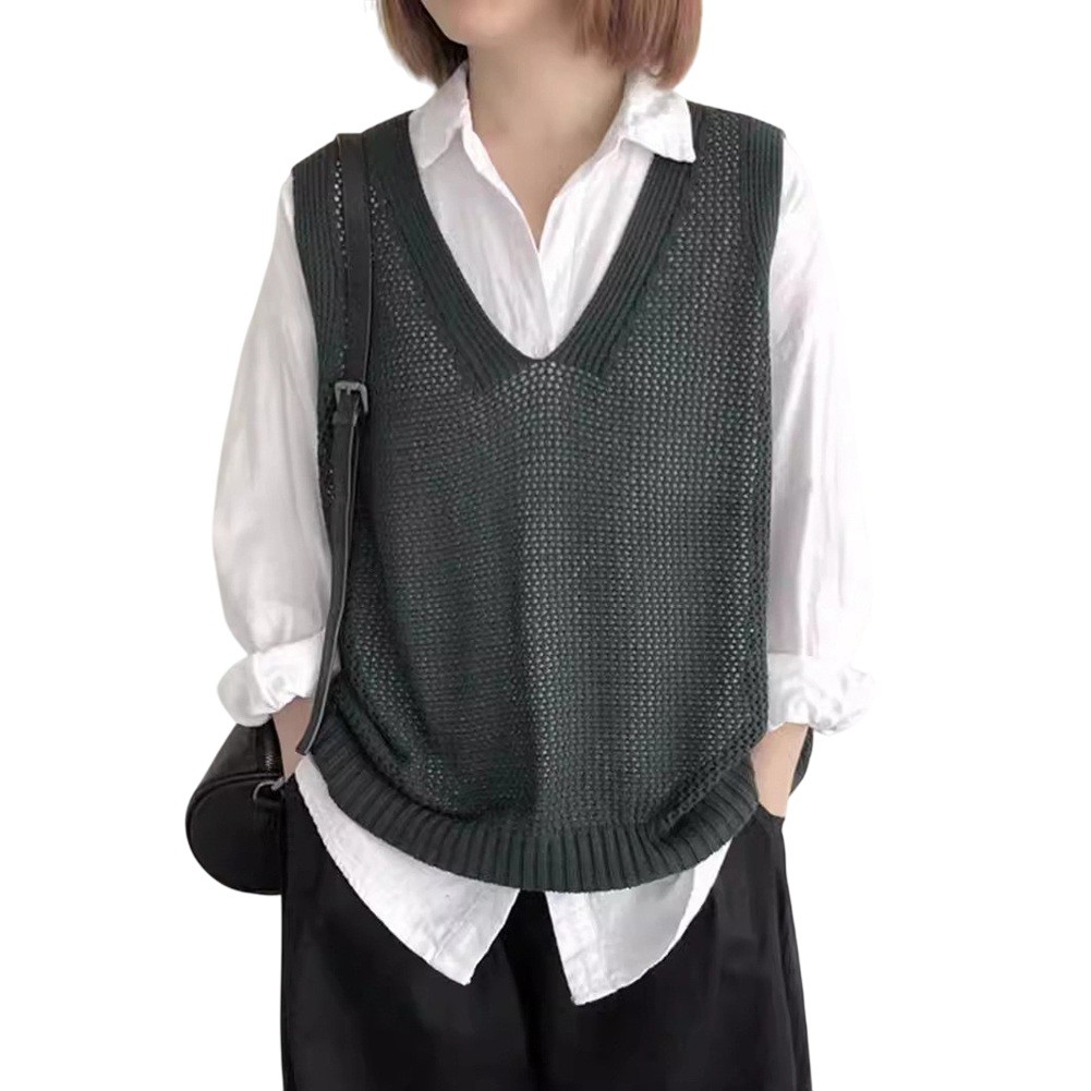 Sleek Womens Casual Tunic Length Knit Vest with Modern Design Features - Picture 25 of 27