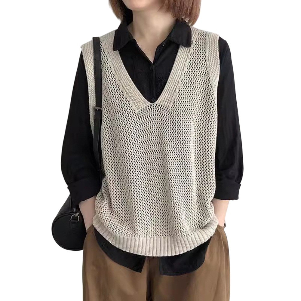 Sleek Womens Casual Tunic Length Knit Vest with Modern Design Features - Picture 14 of 27