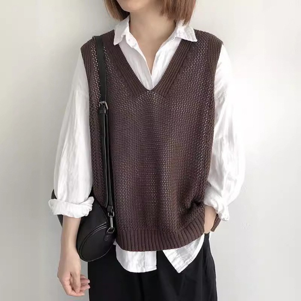 Sleek Womens Casual Tunic Length Knit Vest with Modern Design Features - Picture 15 of 27