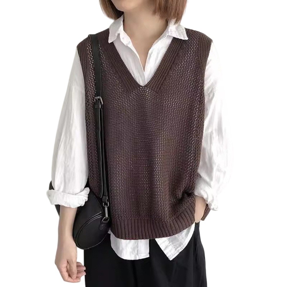 Sleek Womens Casual Tunic Length Knit Vest with Modern Design Features - Picture 16 of 27