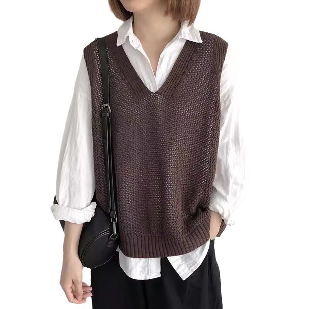 Sleek Womens Casual Tunic Length Knit Vest with Modern Design Features - Picture 17 of 27