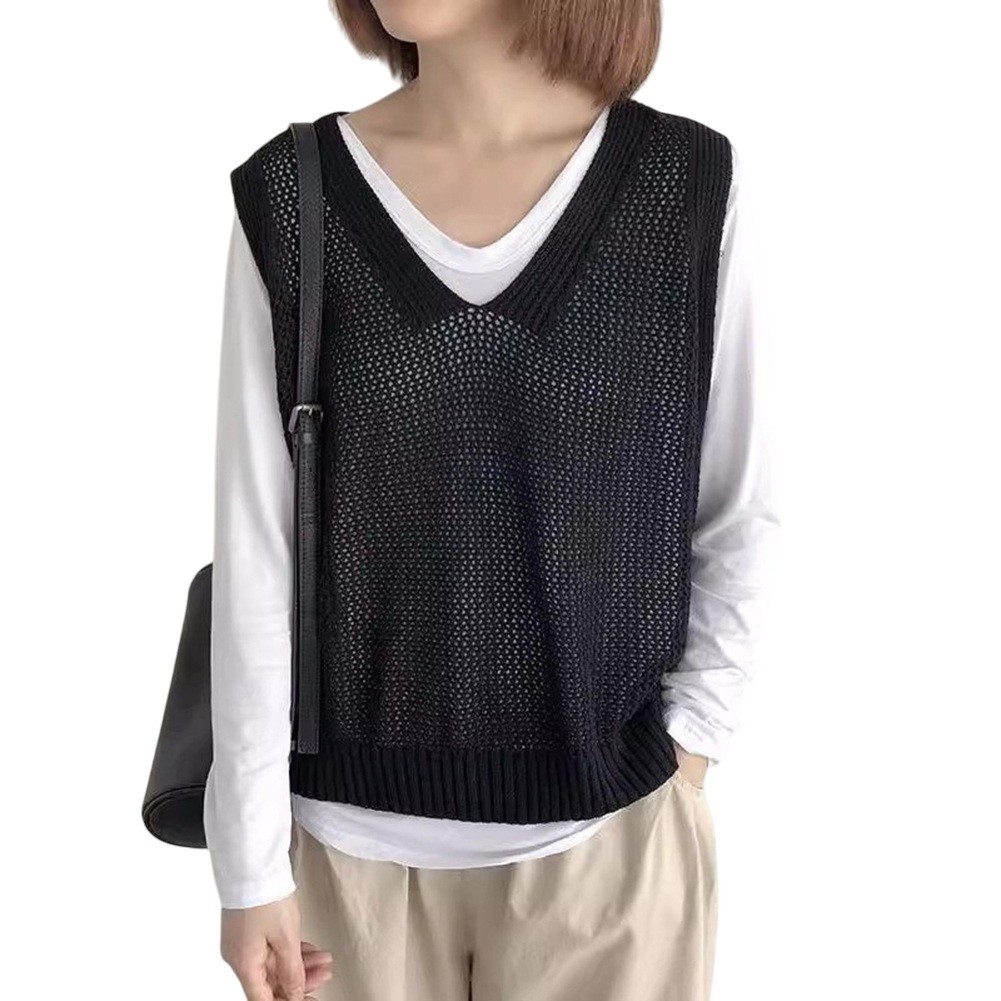 Sleek Womens Casual Tunic Length Knit Vest with Modern Design Features - Picture 27 of 27