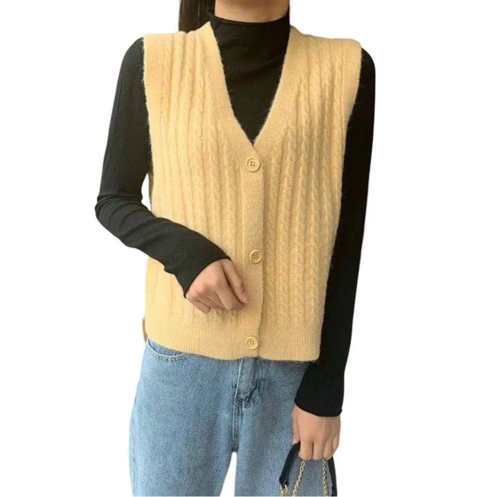 Womens Classic Fit Knit Vest with Trendy Candy Color Options Available - Picture 38 of 38