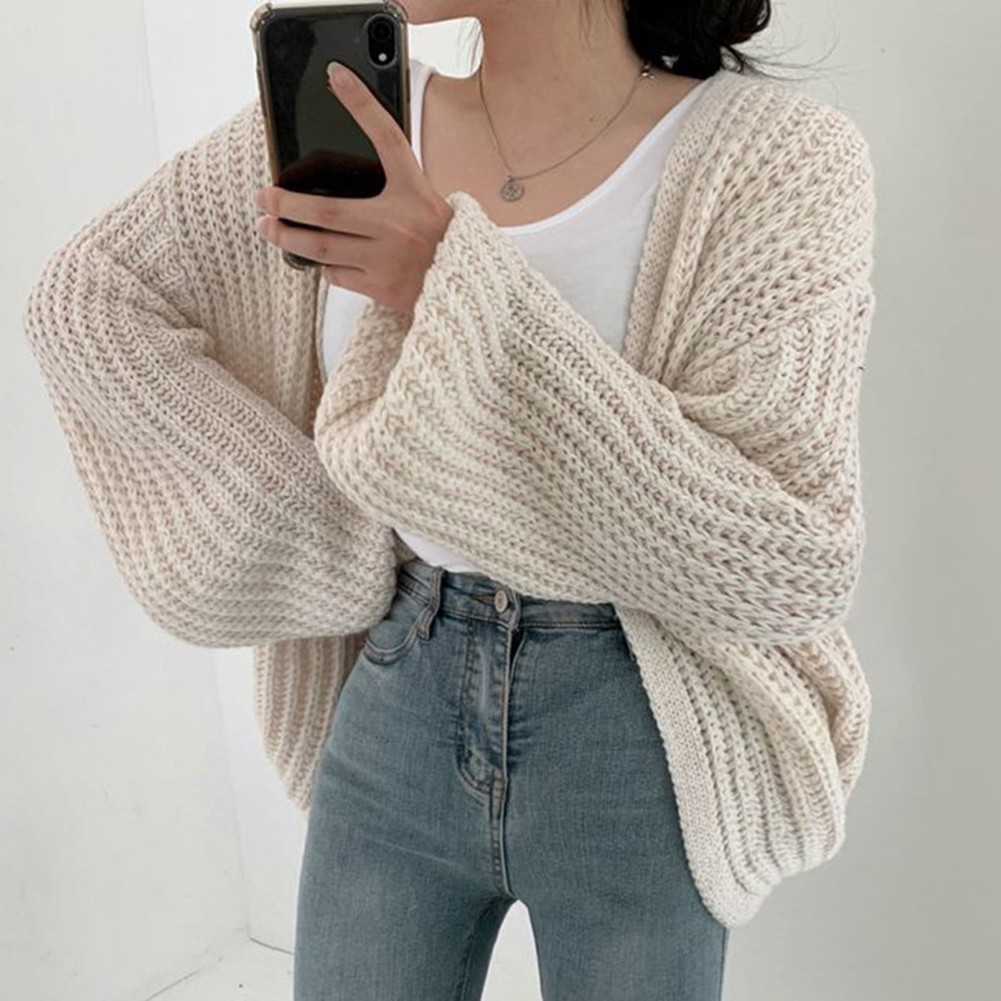 Casual Women's Lantern Cardigan Sweater Perfect for Daily Use in Autumn - Picture 18 of 29