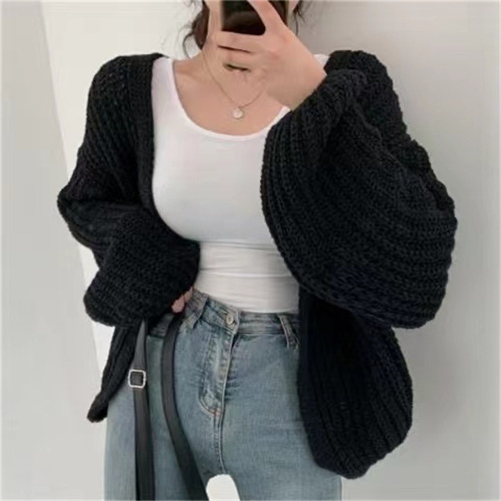 Casual Women's Lantern Cardigan Sweater Perfect for Daily Use in Autumn - Picture 26 of 29