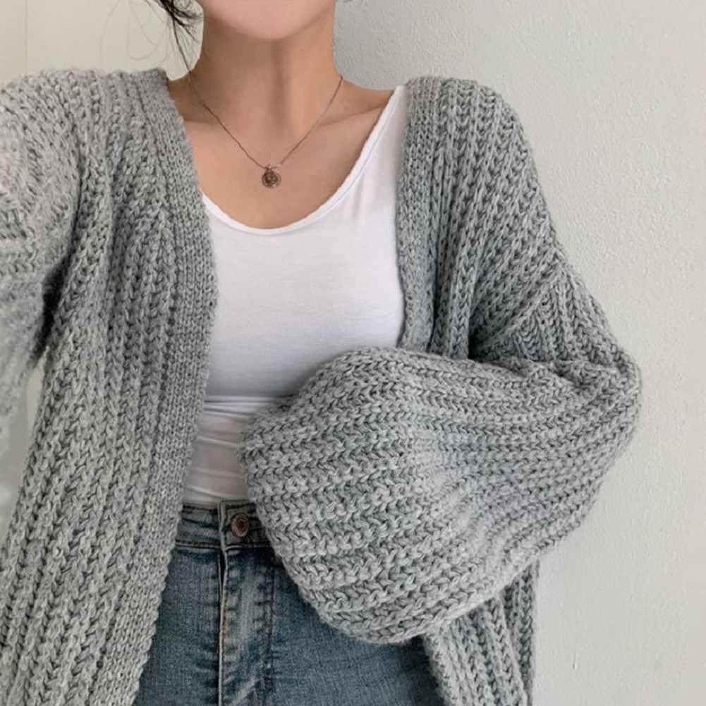 Casual Women's Lantern Cardigan Sweater Perfect for Daily Use in Autumn - Picture 17 of 29