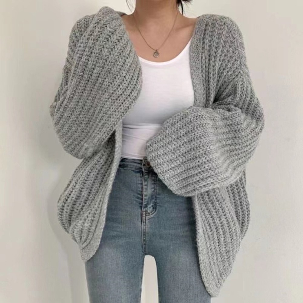 Casual Women's Lantern Cardigan Sweater Perfect for Daily Use in Autumn - Picture 13 of 29