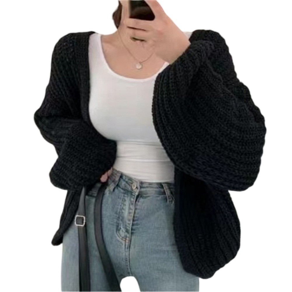 Casual Women's Lantern Cardigan Sweater Perfect for Daily Use in Autumn - Picture 29 of 29