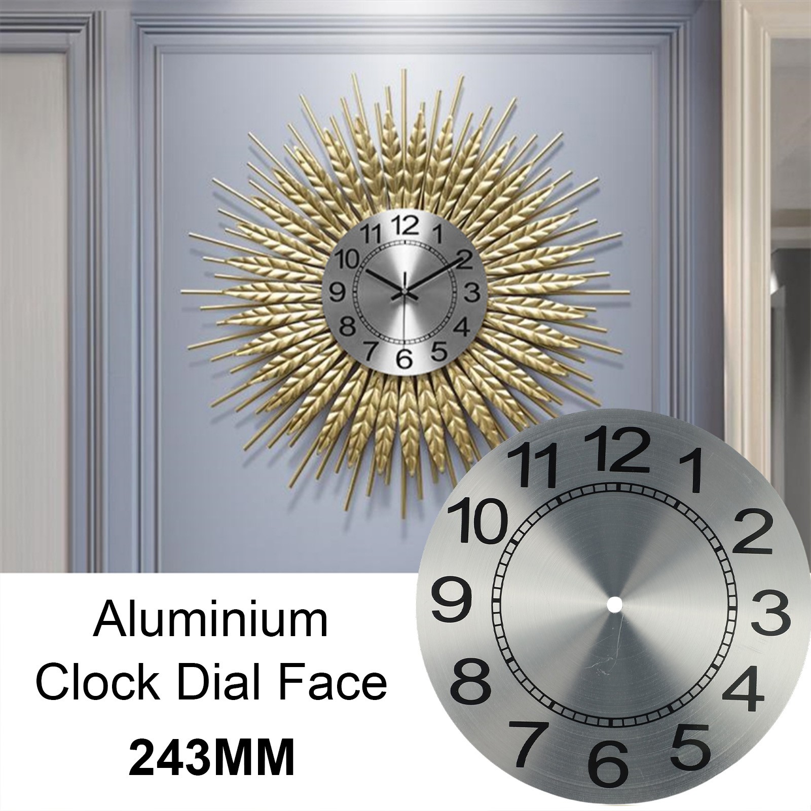 9.5 Inch Clock Face Aluminum Plate Clear Numerals Durability Fading Resistant - Picture 14 of 24