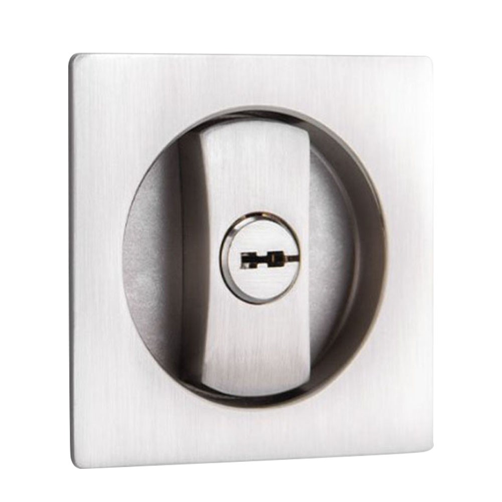 Square Pocket Door Lock achats for Bathroom with Key Zinc Alloy Privacy Hardware