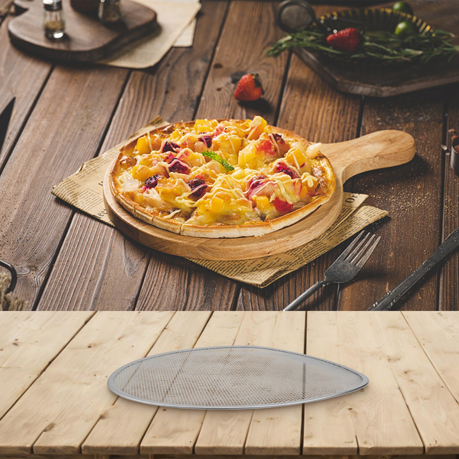 Dauerhaft Schnelles Erwärmen Non -Stick -Pizza -Pfanne Backform Pfanne - Bild 33 von 37