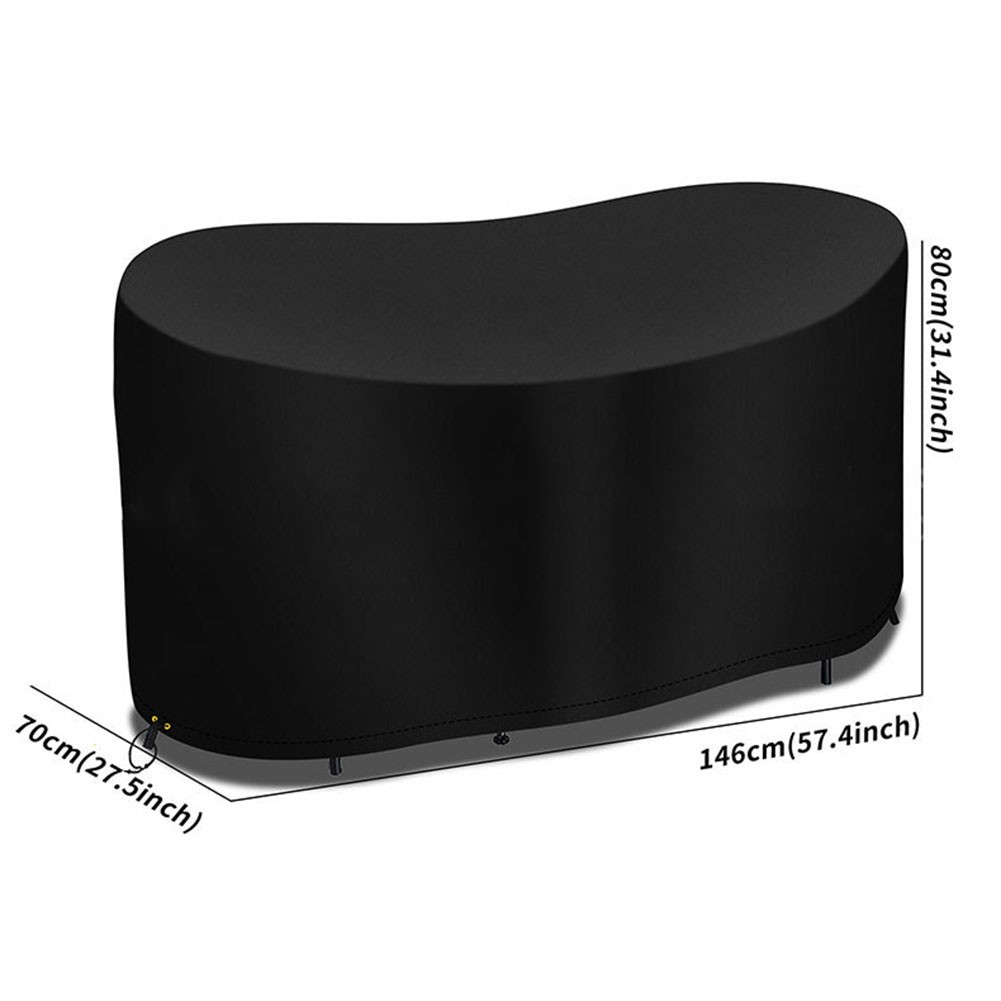 Waterproof 210D Black Oval Table Cover for Outdoor Use and Maintenance - Picture 28 of 28