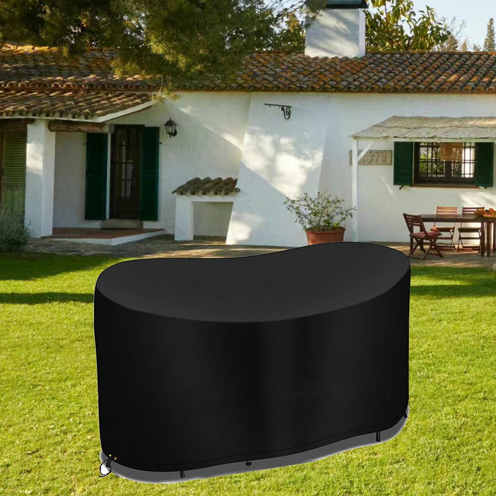 Waterproof 210D Black Oval Table Cover for Outdoor Use and Maintenance - Picture 27 of 28