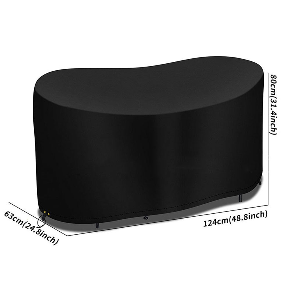 Waterproof 210D Black Oval Table Cover for Outdoor Use and Maintenance - Picture 21 of 28