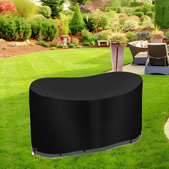 Waterproof 210D Black Oval Table Cover for Outdoor Use and Maintenance - Picture 24 of 28