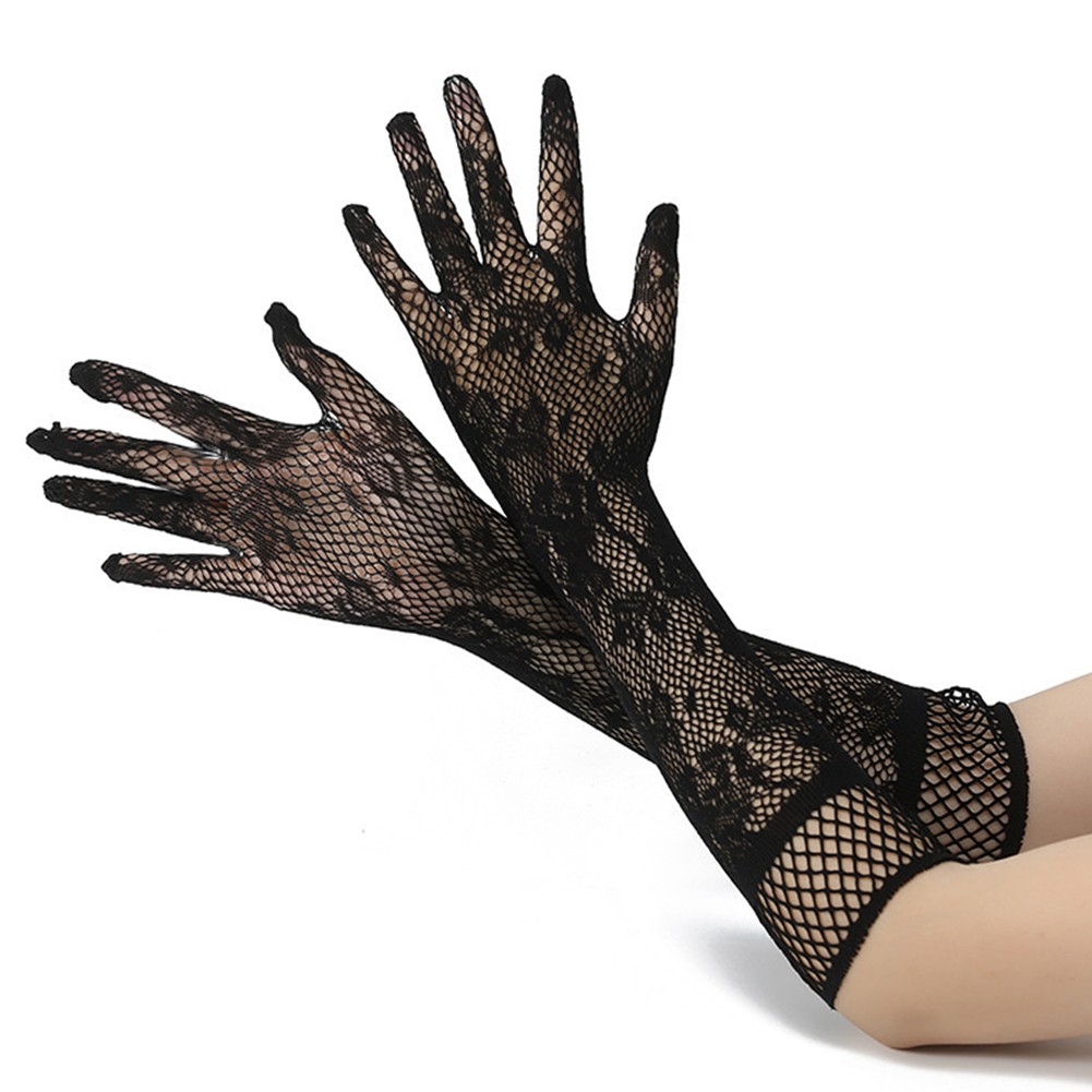 Elegant Fishnet Lace Gloves with Comfortable Fit for Special Occasions - Picture 13 of 23