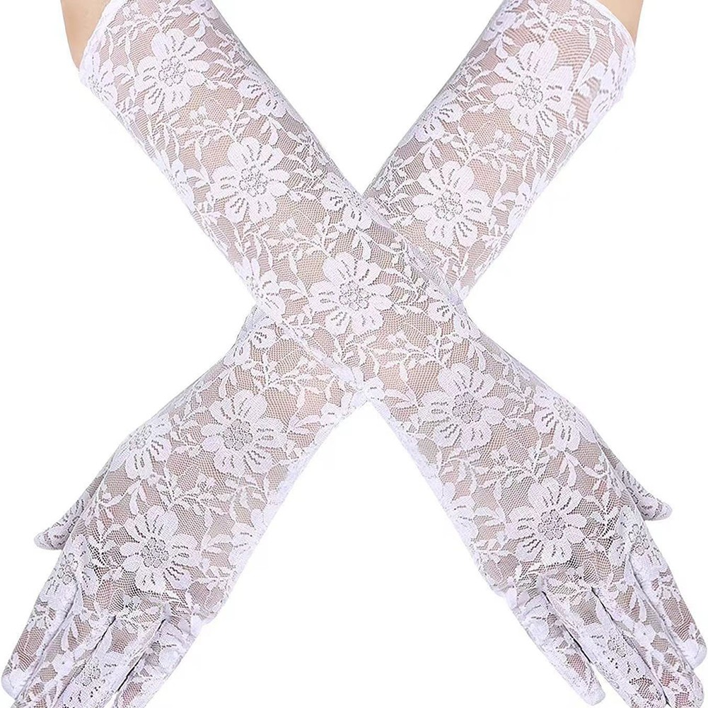 Elegant Fishnet Lace Gloves with Comfortable Fit for Special Occasions - Picture 21 of 23
