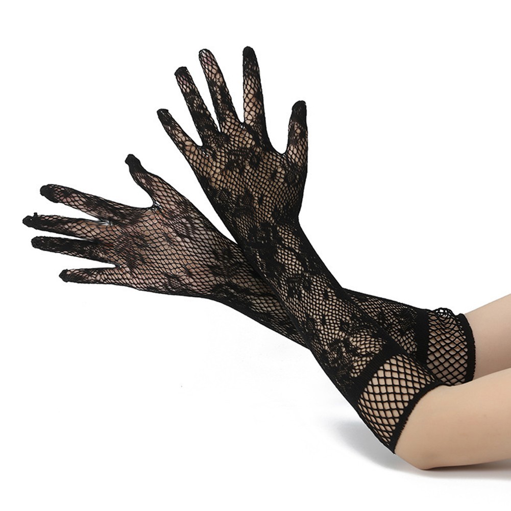 Elegant Fishnet Lace Gloves with Comfortable Fit for Special Occasions - Picture 17 of 23