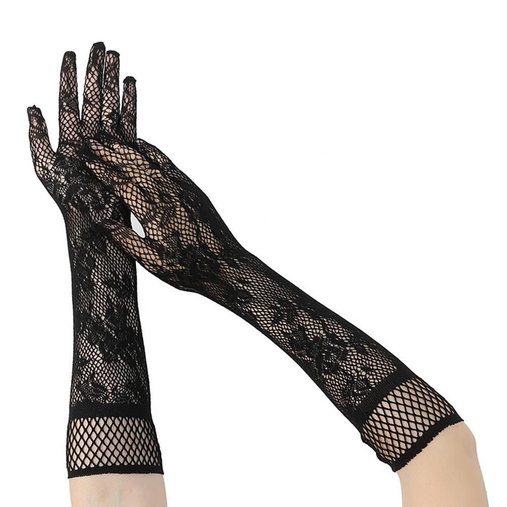 Elegant Fishnet Lace Gloves with Comfortable Fit for Special Occasions - Picture 16 of 23